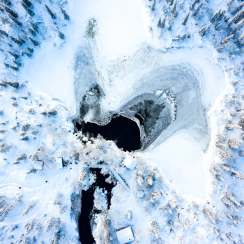 photo aérienne du moulin Akasmilly dans le parc national de Pallas Yallas Tuntunri en Finlande ©Jean Navarro