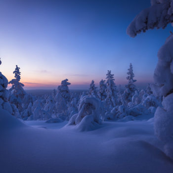 Coucher de soleil en Laponie