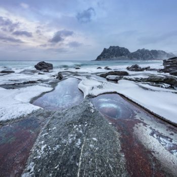 Plage d'Utakleiv dans les îles lofoten. ©Gilles Rohaut