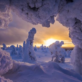 Coucher de soleil sur un Tuntunri en Finlande