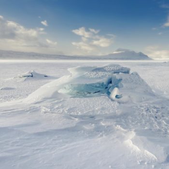 Paysage du lac akkajaure en hiver. ©Gilles Rohaut